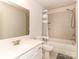 Bathroom featuring a single vanity, toilet, tub, and shower with striped curtain at 426 Kenwood Vw, Indian Trail, NC 28079