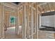 New home construction showing bathroom framed walls and shower basin with window view at 5005 County Home Rd, Conover, NC 28613