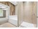 Bright bathroom featuring a soaking tub and separate tile shower at 5959 Pale Moss Ln, Charlotte, NC 28269