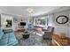 Bright living area featuring hardwood floors, large window, and tasteful decor at 6823 City View Dr, Charlotte, NC 28212