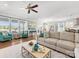 Bright and airy living room with hardwood floors, large windows, and comfortable seating at 1022 Doughton Ln, Indian Trail, NC 28079
