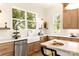 Bright kitchen featuring shaker cabinets, stainless steel appliances, farmhouse sink and large window at 1119 N Myers St, Charlotte, NC 28206