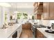 Bright kitchen with white cabinets, countertops, and stainless steel appliances at 1119 N Myers St, Charlotte, NC 28206
