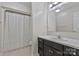 Bathroom featuring a vanity with a sink and a shower with a curtain at 207 Silver Creek Ln, Shelby, NC 28152