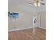 This spacious bedroom has a ceiling fan and is equipped for entertainment with a wall-mounted TV at 207 Silver Creek Ln, Shelby, NC 28152