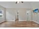 This main bedroom provides dual access to walk-in closets and features a large window for plentiful light at 207 Silver Creek Ln, Shelby, NC 28152