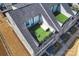 Aerial shot showcasing a rooftop patio with seating and artificial turf at 208 Emerson Ave, Charlotte, NC 28204