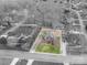 An aerial shot showing the home's position, lot lines, and surroundings in a residential neighborhood at 3516 Araglin Dr, Gastonia, NC 28056