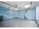 This two car garage features a blue painted interior, water heater and easy access to the exterior at 3516 Araglin Dr, Gastonia, NC 28056
