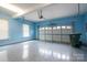 This two car garage features a blue painted interior and an abundance of space at 3516 Araglin Dr, Gastonia, NC 28056
