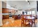 Open concept kitchen featuring an island, stainless steel appliances and hardwood floors at 4620 Piedmont Row Dr # 605, Charlotte, NC 28210