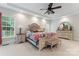 Bright and airy main bedroom features a ceiling fan, and neutral decor, with lots of space at 4858 Sagittarius Cir, Denver, NC 28037