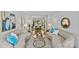 Bright living room featuring hardwood floors, designer sofas, and an open view of the dining area at 5114 Morrowick Rd, Charlotte, NC 28226
