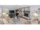 Comfortable living room with a brick fireplace, a bar, and neutral-toned furnishings at 5114 Morrowick Rd, Charlotte, NC 28226