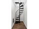 A modern black spiral staircase features in this home at 8014 Kiwi Pt, Tega Cay, SC 29708