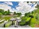 Breathtaking water view from a private dock, surrounded by lush greenery and a serene, cloud-filled sky at 8014 Kiwi Pt, Tega Cay, SC 29708