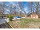 Spacious backyard with an in-ground pool, storage shed and secure fencing at 809 E 23Rd Street St, Newton, NC 28658