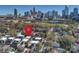 Aerial view of location within a residential area with city skyline views at 914 Greenleaf Ave # A, Charlotte, NC 28202