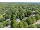 An aerial view of a home surrounded by lush greenery and trees at 9423 Fairmead Dr, Charlotte, NC 28269