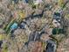 An aerial view showing the home's location on a cul-de-sac and the proximity to neighborhood amenities at 1624 Chadmore Nw Ln, Concord, NC 28027