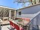 Outdoor deck with a table and chairs, perfect for dining and entertaining al fresco at 3016 Hanson Dr, Charlotte, NC 28207