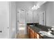 Bathroom with double vanity and granite countertop at 3907 Voltaire Dr, Monroe, NC 28110