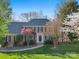 Charming brick home featuring a manicured lawn and mature trees, exuding timeless elegance at 5309 Silchester Ln, Charlotte, NC 28215