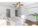 This bedroom has a ceiling fan, hardwood floors, a closet, and easy access to an attached bathroom at 5909 Quail Hollow Rd # B, Charlotte, NC 28210