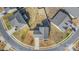 Aerial view of a home with a fenced backyard and circular driveway at 7436 Meridale Forest Dr, Charlotte, NC 28269