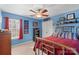 Fun bedroom features vibrant blue walls, colorful décor, and classic furniture, offering an inviting space at 7510 Plumcrest Ln, Harrisburg, NC 28075