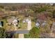 Aerial view of the property and its location on a cul-de-sac in a residential neighborhood at 123 Southhaven Dr, Mooresville, NC 28117