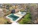 Aerial view of the community pool with splash pad and clubhouse at 15138 Callow Forest Dr, Charlotte, NC 28273