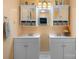 Bathroom featuring dual vanities with a shared mirror, ample storage, and modern fixtures at 1514 Ring Tail Rd, Claremont, NC 28610