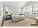 Bright bedroom featuring neutral tones, stylish furnishings, and natural light, creating a peaceful retreat at 2013 Garden View Ln, Weddington, NC 28104