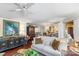 Comfortable living room and dining room with a view to the outdoor patio at 5001 Sharon Rd # H, Charlotte, NC 28210