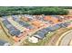 Aerial view of a new residential construction in progress showing a layout of future homes at 5301 Mint Harbor Way # 0315, Charlotte, NC 28269