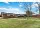 Expansive backyard with lush green grass, mature trees, and a brick house at 5643 Twinkle Dr, Concord, NC 28025