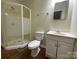 Bathroom with a shower stall and modern vanity at 837 Corwin Dr, Charlotte, NC 28213
