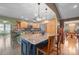 Kitchen with a large center island, pendant lighting, stainless steel appliances, and bar seating at 1529 Indian Springs Nw Dr, Conover, NC 28613