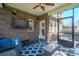 Back patio with comfortable seating and a mounted tv at 224 Alexandria Dr, Mooresville, NC 28115