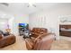 Comfortable living room featuring leather furniture, neutral walls, and abundant natural light at 3222 Maple Ridge Dr, Gastonia, NC 28052