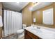 Bathroom featuring a vanity, a toilet, and a shower with white curtain at 352 Nantucket Way, Rock Hill, SC 29732