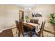 Inviting dining room featuring hardwood floors, a chandelier, and a dark wood dining set, perfect for gatherings at 352 Nantucket Way, Rock Hill, SC 29732