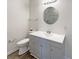 Well-lit bathroom featuring grey vanity and sleek fixtures at 722 Ladino Ln, Clover, SC 29710