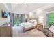 The Main bedroom features plush carpet, elegant wallpaper and large windows with lots of natural light at 727 Mayfield Ct, Fort Mill, SC 29715
