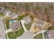 This aerial view showcases the home's prime location on a large lot in a desirable neighborhood at 1005 Palace Ct # 58, Indian Trail, NC 28079