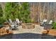 Paver patio with stone fire pit and comfortable seating, perfect for outdoor relaxation and entertainment at 1005 Palace Ct # 58, Indian Trail, NC 28079