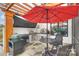 Outdoor kitchen with stainless steel appliances, pizza oven, and grill, perfect for summer entertaining at 101 S Shore Dr, Belmont, NC 28012