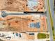 Aerial view showing lot with home under construction, boundaries outlined at 109 Winners Cir # 1, Mooresville, NC 28117