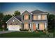 Charming two-story home boasts stone accents, manicured lawn and inviting covered entry at 13943 Penbury Ln # 376, Charlotte, NC 28278